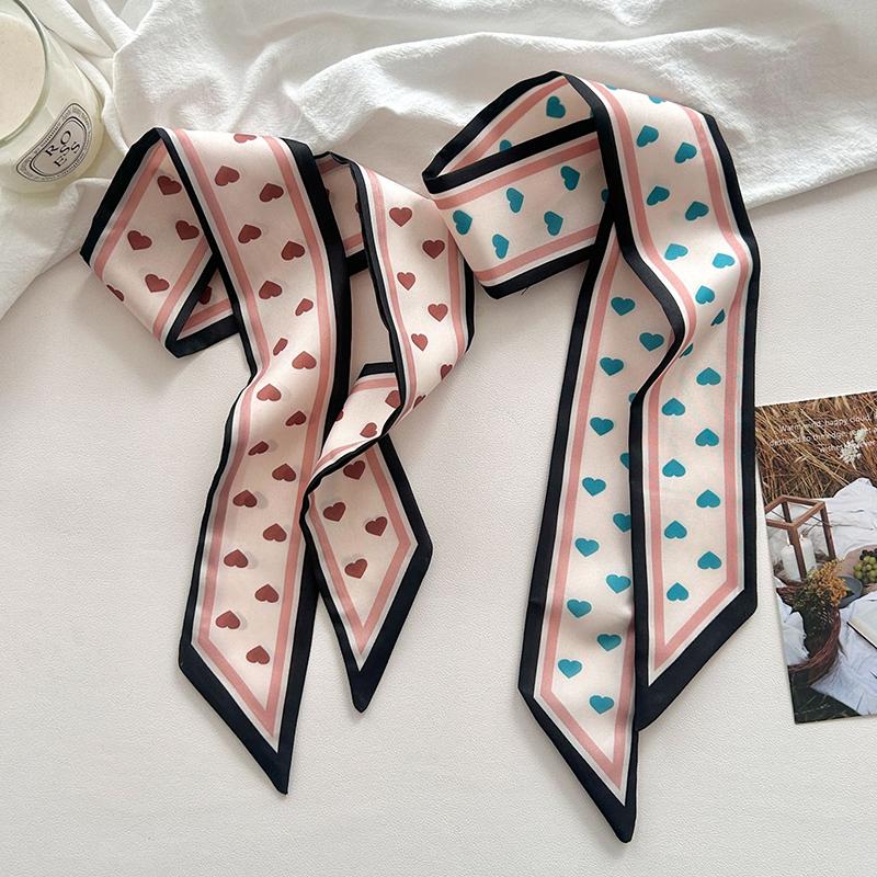 2025 Korean Twill Decorative Ribbon Small Scarf for Women Binding Bag Handle Ribbon Hair Band Small Scarf Headband Lady Tie