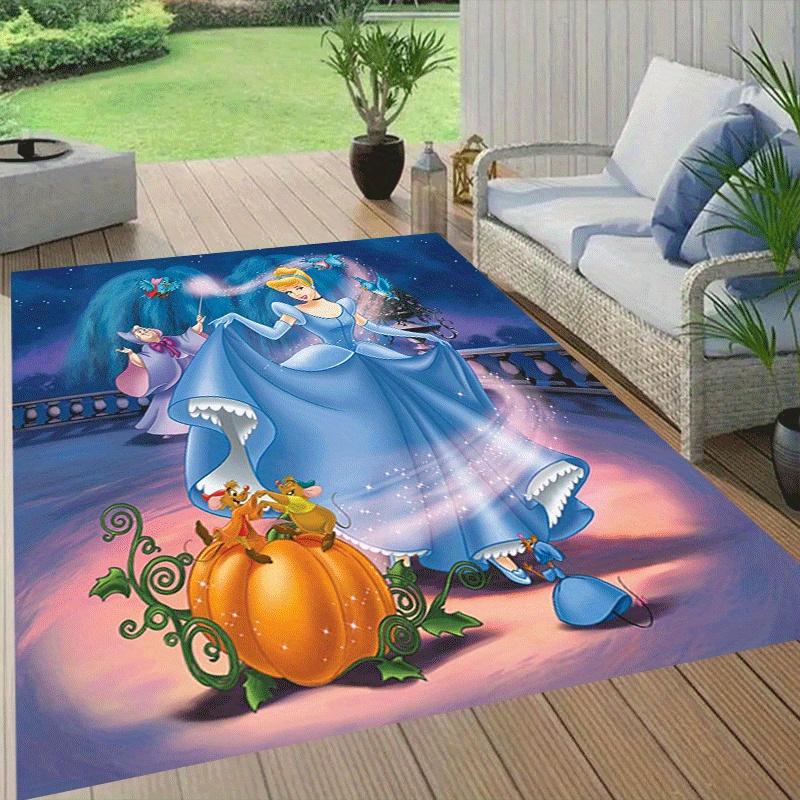 1pc Snow White Pattern Area Rug Soft Flannel Floor Mat for Living Room, Office, Bedroom, Outdoor and Camping, Sofa Coffee Table Floor Mat, D