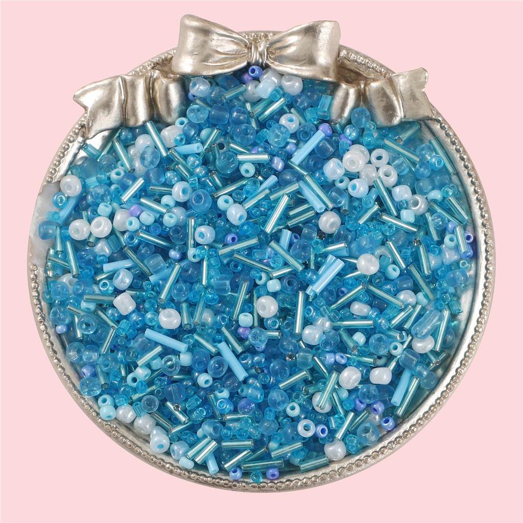 1000 Perles De Rocaille En Verre 1-4mm Bleu Clair - Lot Neuf Uxcell, Pour Créations DIY
