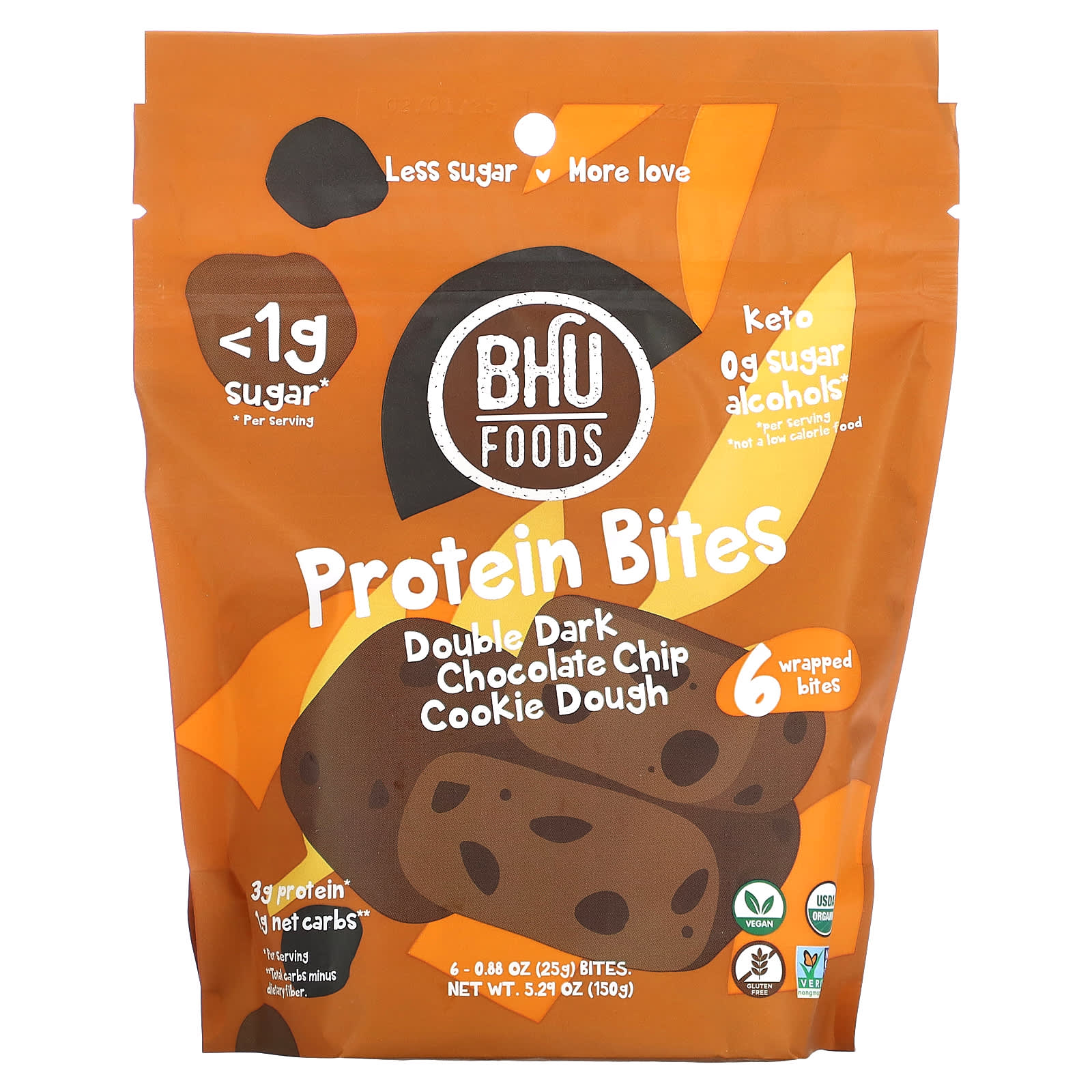 

Protein Bites, Double Dark Chocolate Chip Cookie Dough, 6 Pieces, 25G (0.88Oz) Each