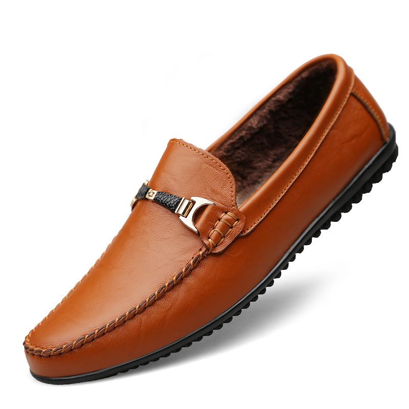 2025 Penny Loafers Men Boat Shoes Casual Breathable Mens Shoes Moccasins Slip On Flats Leather Mens Driving Shoes Male Footwear