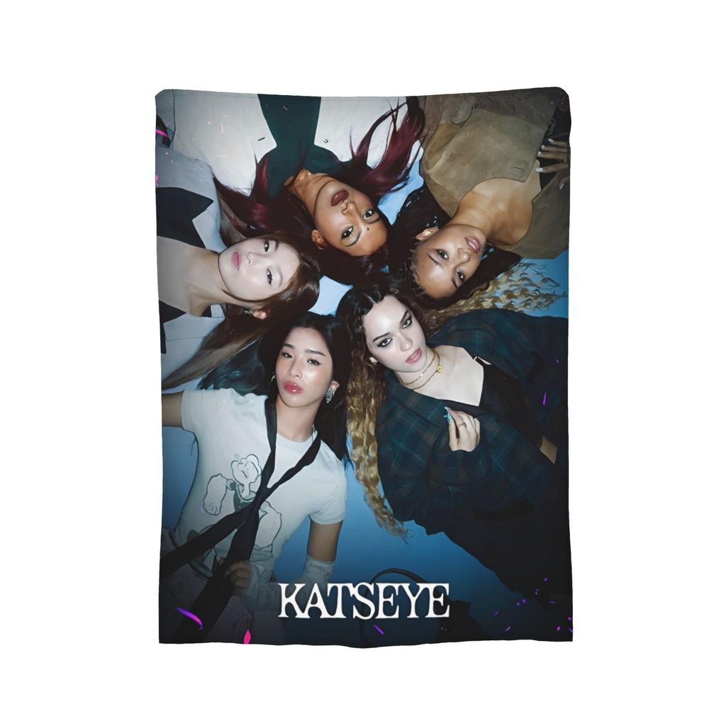 Kpop Katseye Blankets Coral Fleece Plush Spring/Autumn Music  Multifunction Lightweight Throw Blankets for Bed Car Rug Piece