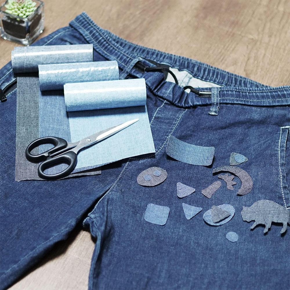 Hot Sale 2026 Jean Iron On Patches 3.1x20 Inch 5 Color Denim Fabric for Clothing Repair & DIY Decoration Inside/Outside Dual Use
