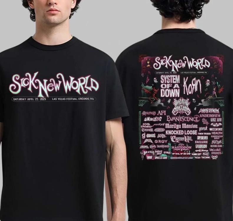 Sick New World Festival Lineup In Las Vegas NV On April 25 2026 Unisex T-Shirt S разноцветный