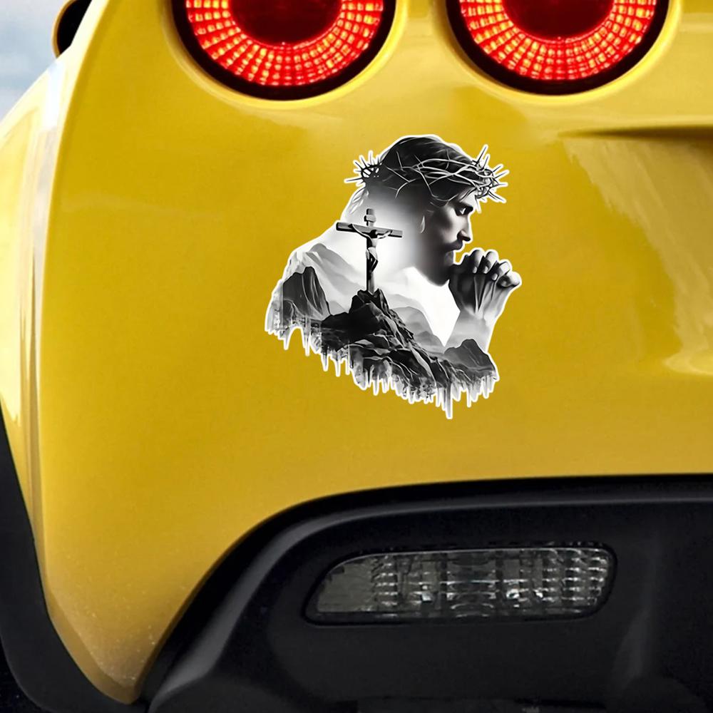 Jesus Faith Vinyl Decal - Suitable for Cars, Laptops, Windows and More - Durable Self-Adhesive Sticker for Indoor Use