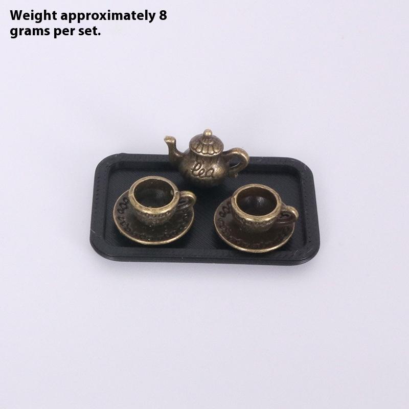 4Pcs/Set Miniature Tea Cup Model Simulation Micro Tea Pot Scene Ornaments DIY Decorative Accessories
