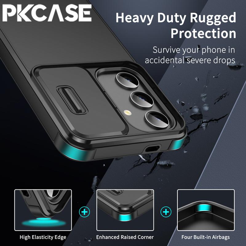 PKCASE Schiebefensterhülle für Samsung S25 S24 S23 FE S22 Note 10 Plus 20 Ultra A56 A36 A16 A06 A54 A55 A35 A25 A15 A05 Hülle