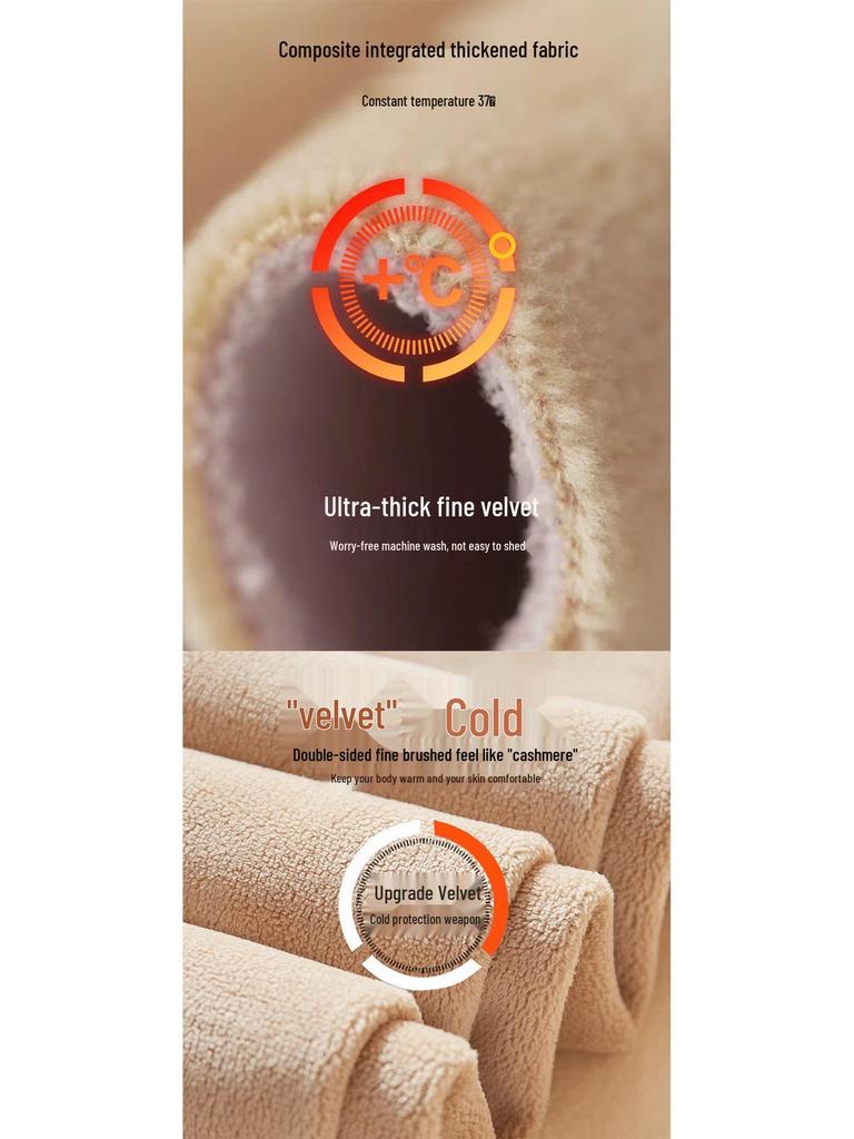 Men's Thermal Fleece-Lined Mid-Neck Underwear Set for Cold Weather