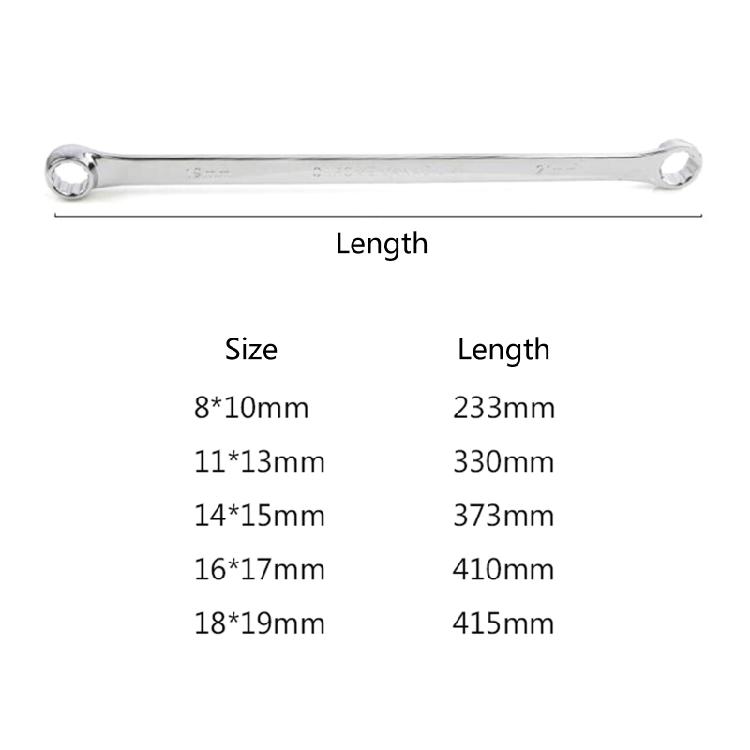 5 Pcs Ratcheting Wrench Metric Spanner Set for Extra Long Double Box End Wrench