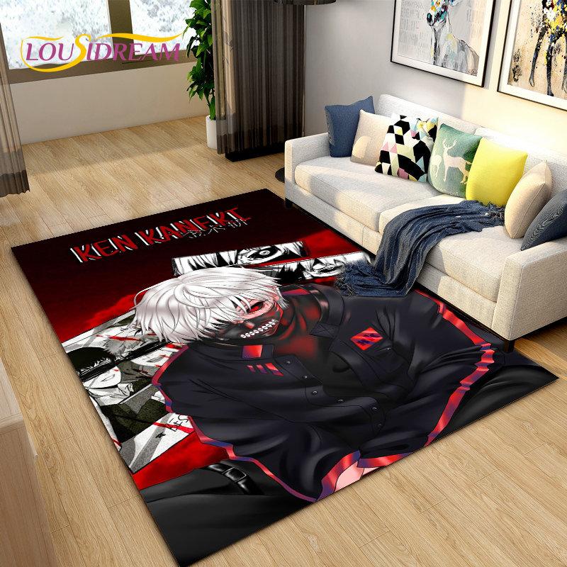 Tokyo Ghoul Japan Anime Cartoon Area Rug,Carpet Rug for Living Room Bedroom Sofa Doormat Decoration, Kid Play Non-slip Floor Mat