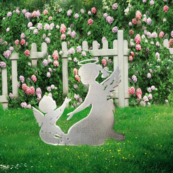 Pet Memorial Garden Stake Guardian Angel with Pet Garden Decor Outdoor Cat Dog Memorial Sign for Pet Owners Yard Art Decoration