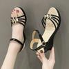 Heeled Open Toe Ladies Shoes 2025 Luxury On Offer Original Sales Summer Comfortable New Breathable Fashion Daily Women's Sandals