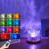 Bedside Lamp Ocean Wave Projector Light with Remote Control Dimmable Desktop Color-changing Night Light Ambient Lighting