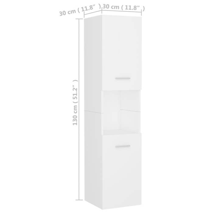VidaXL Ensemble de Meubles de Salle de Bain Armoire de Rangement Placard de Toilette Armoire d'Evier et Lavabo Miroir Mural 3071036