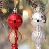6 Pcs/Set Christmas Tree Pendant Reflective with Rope Increase Festive Atmosphere New Year Durable Shatterproof Nice Appearance Easy Christmas