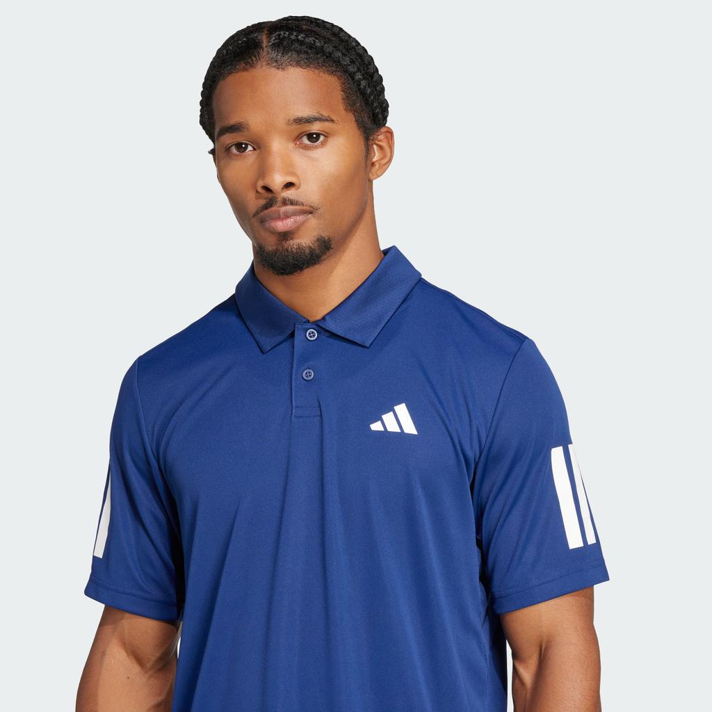 adidas Tennis3 Stripes Polo Shirt Men's Dark Blue