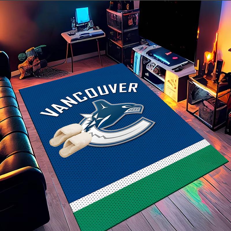 Hockey Team Vancouver-Canucks Area Rug Suitable for Indoor And Outdoor,Carpets for Kitchens, Homes, Offices, Living Rooms,Home Decor,Christmas Gift