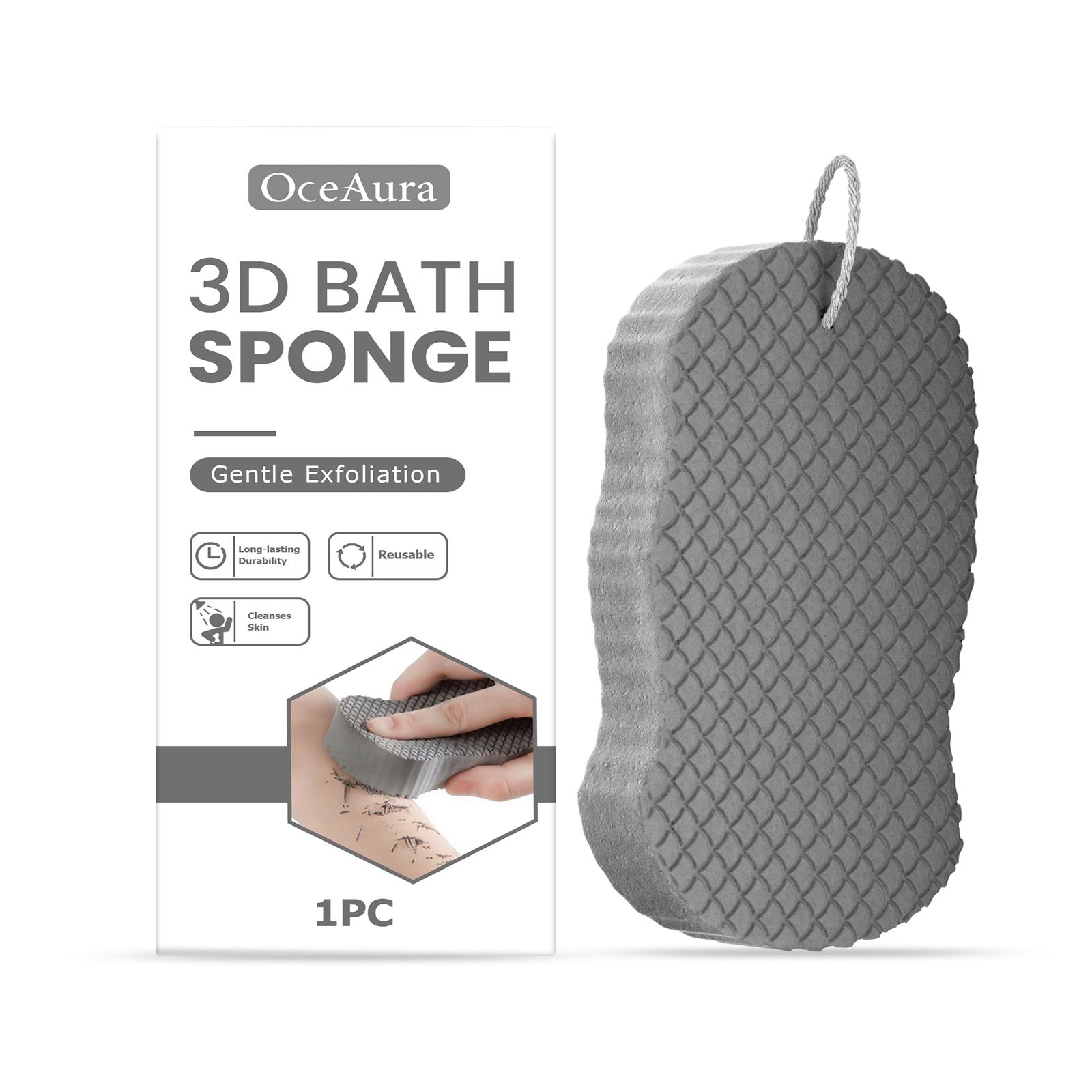 

Губка для ванны OceAura 3D - Мягкая эластичная отшелушивающая губка многоразового использования для скрабирования тела