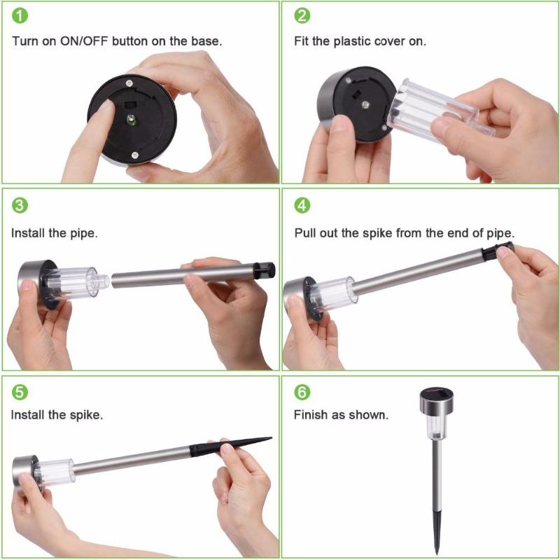 1PC LED Solar Garden Light Outdoor Solar Light Waterproof LED Landscape Light Courtyard Lawn Christmas Day Decorative Atmosphere Light