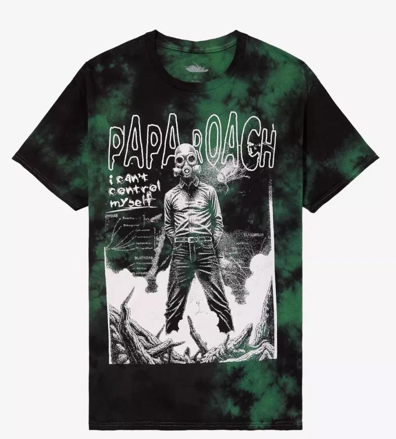 

Official PAPA ROACH Can t Control Myself Green & Black Cloud Wash T-Shirt XL NWT XL