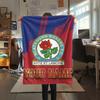 1PC Custom Name Blackburn Rovers Patterned Flannel Blanket Suitable For All Seasons for Home Decor Warmth and Comfort Gifts Holiday Present