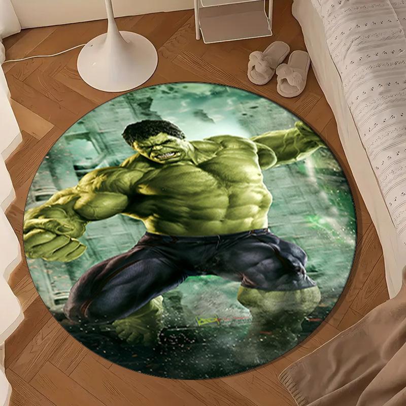 Hero Power Breaks Through Round Rug for Livingroom,Bedroom, Palyroom, Chair Rug, Area rug, Circle Carpet, Large Size Decor Fan Christmas gift