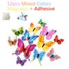 New 12/24pcs 3D Butterfly Wall Stickers Home Christmas Wedding Decoration Photography Props Magnetic Refrigerator Magnets