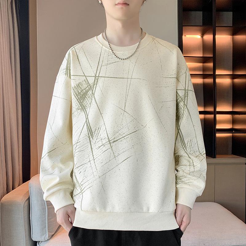 Men's Long-sleeved T-shirts, Trendy Loose Shirts, New T-shirts, Spring and Autumn Tops, Sweatshirts