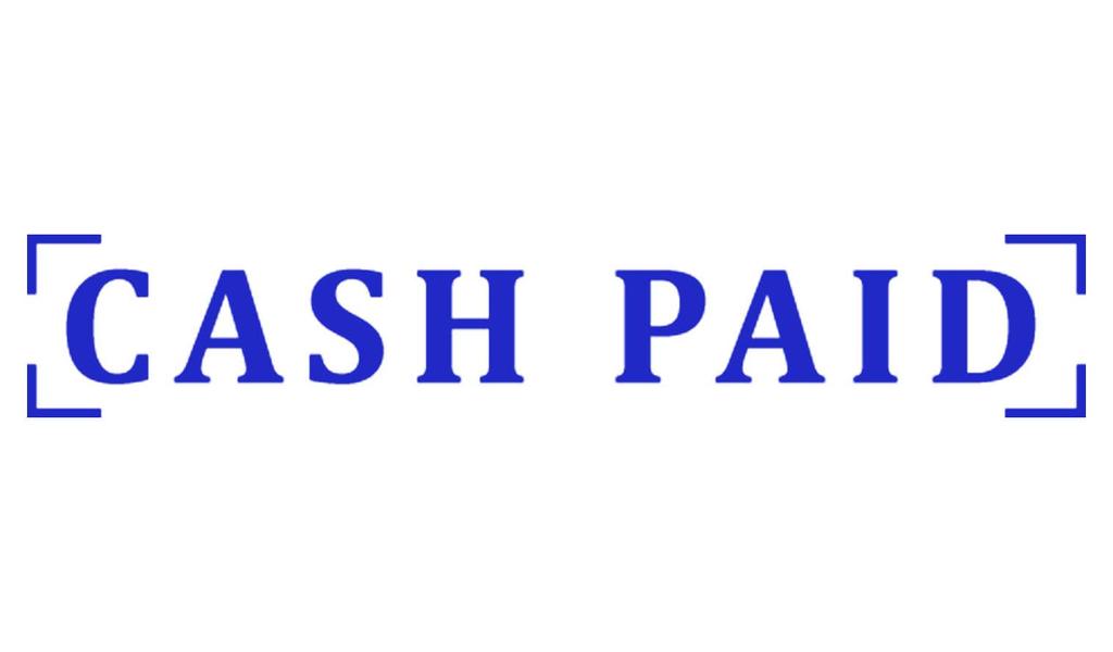 Printtoo Cash Paid Self Inking Rubber Stamp Pre-Inked Office Stamp- Home Office Business Stationery, Black- 42 x 9