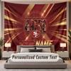 Benutzerdefiniertes Namens-Text-Wandteppich San Francisco 49ers Personalisierter Polyester-Wandteppich für Schlafzimmer und Zimmer