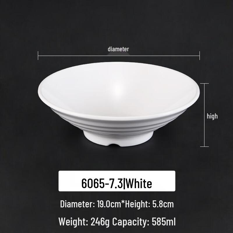 Durable A5 Melamine White Soup & Noodle Bowl