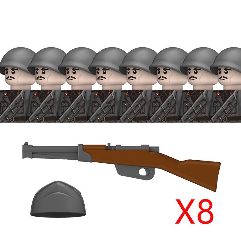 Non-Toxic Ww2 French Military Soldeirs Building Blocks Italy Warrior Italian Infantry Officer Gun Helmet Army War Weapon Bricks Toys Gift