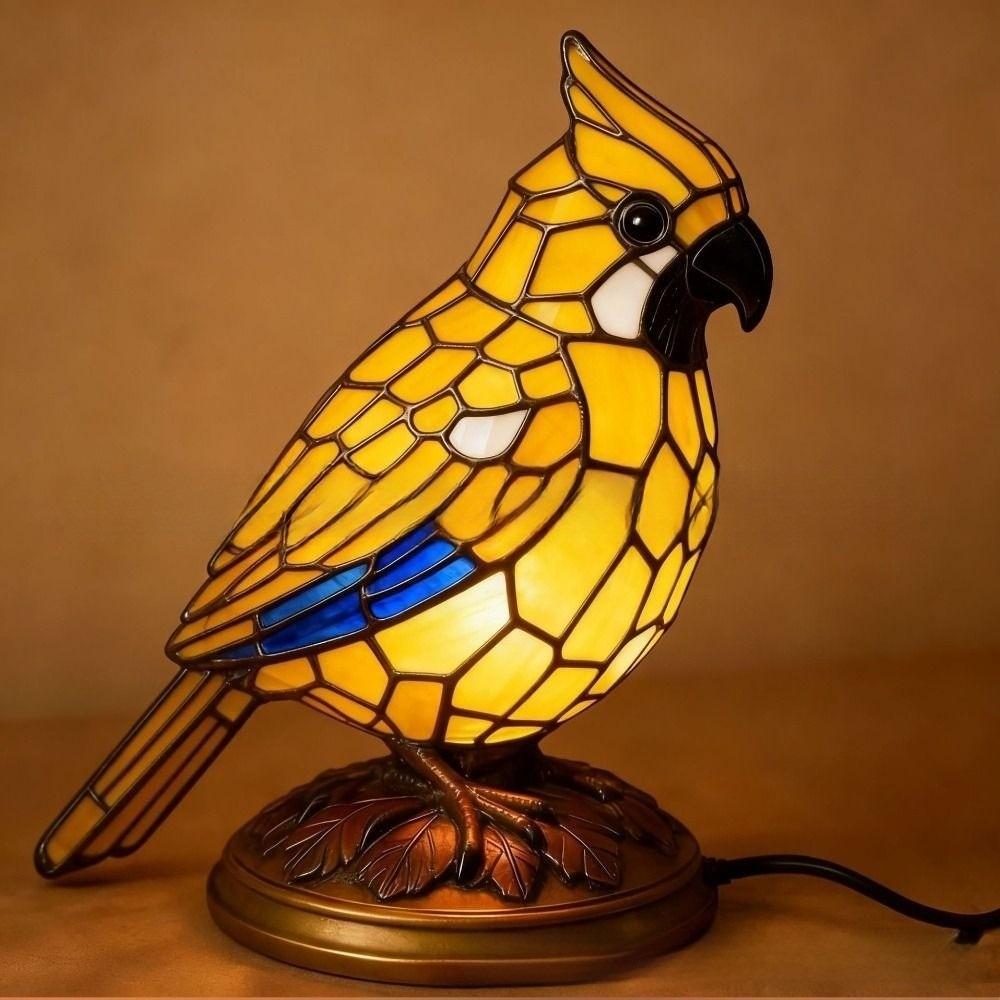 Hot Resin Birds Theme Lamp Sturdy Flexible Desk Lamp Table Decoration Ornaments Home Office