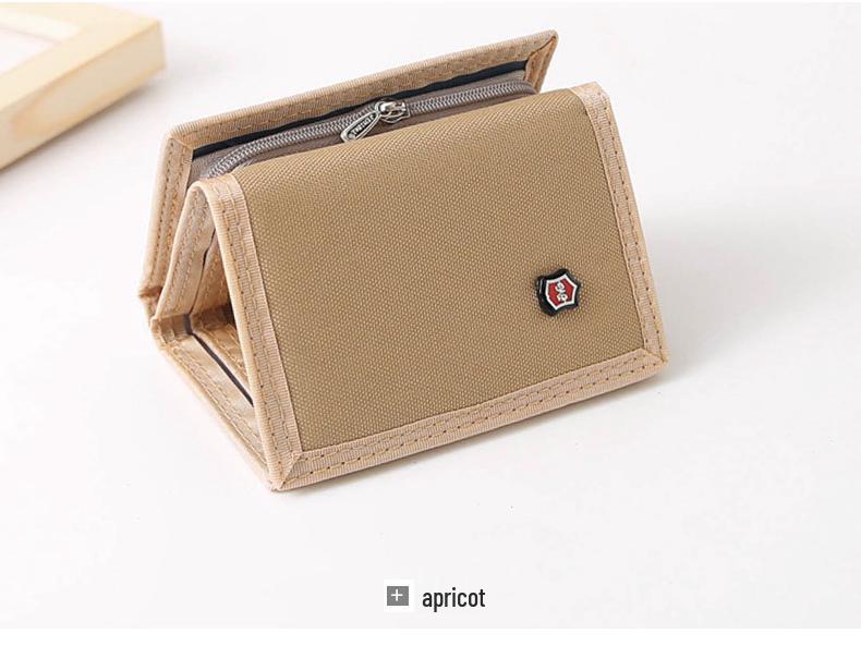 Men's Korean Style Canvas Tri-fold Wallet for Youth and Students