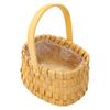 Rattan Flower Basket Safe Durable Wide Smoothing Handle Portable Handwoven Easter Basket for Party Wedding Family