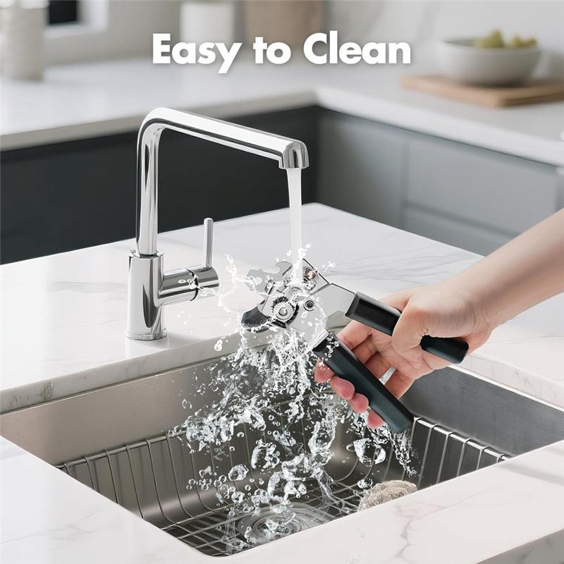 ABBP-Heavy Duty Stainless Steel Can Opener Smooth Edge And Bottle Openers, Easy Turn Can Openers For Seniors