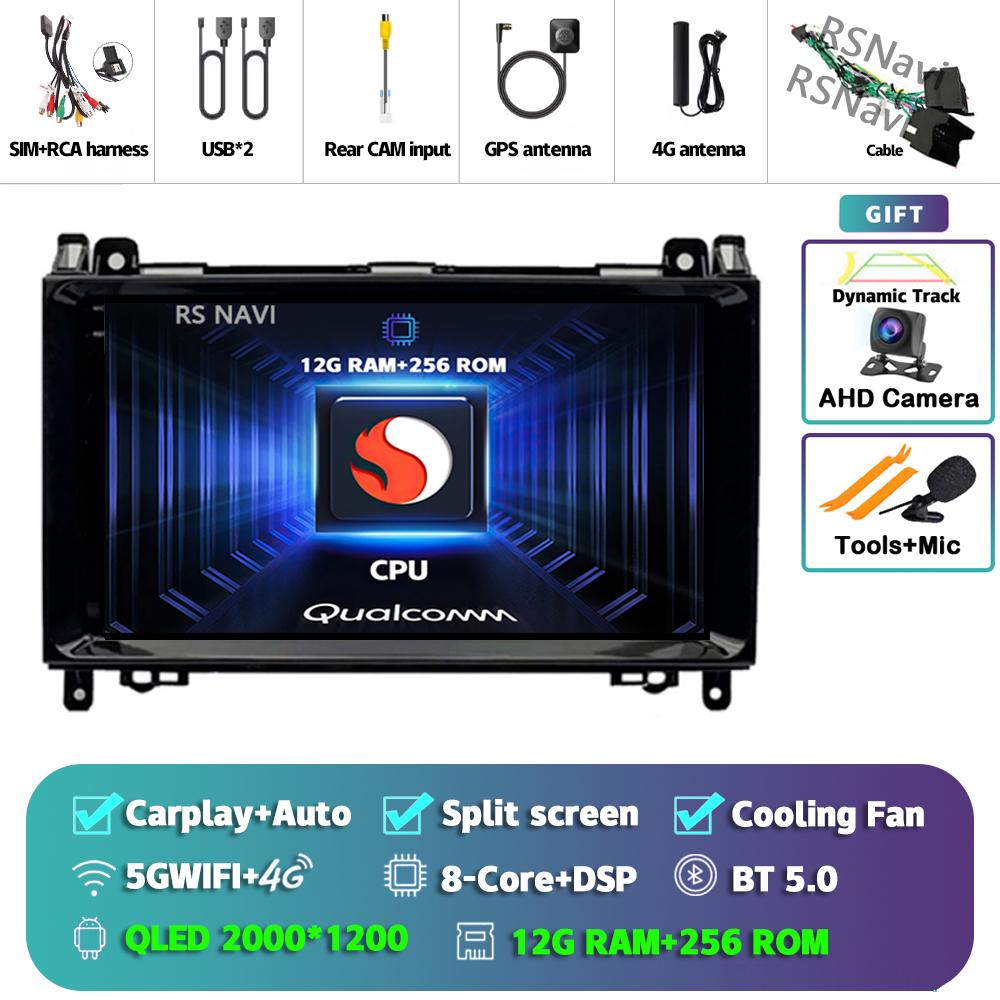 Android 14 Carplay Auto For Benz B200 Car Radio 4G+WIFI Player Multimedia Stereo 360 Camera Navigation Video Head Unit AI Voice