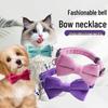 Velvet Bowknot Kitten Collar with Safety Buckle and Bell