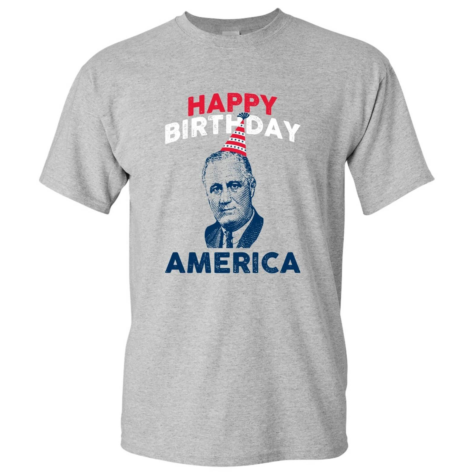 Happy Birthday America - USA 4th of July Presidents Patriotic T Shirt M