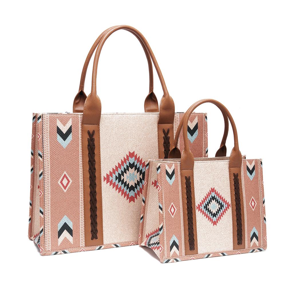 Vintage Cotton and Linen Print Western Women's Shoulder Bohemian Portable Messenger Women's Bag