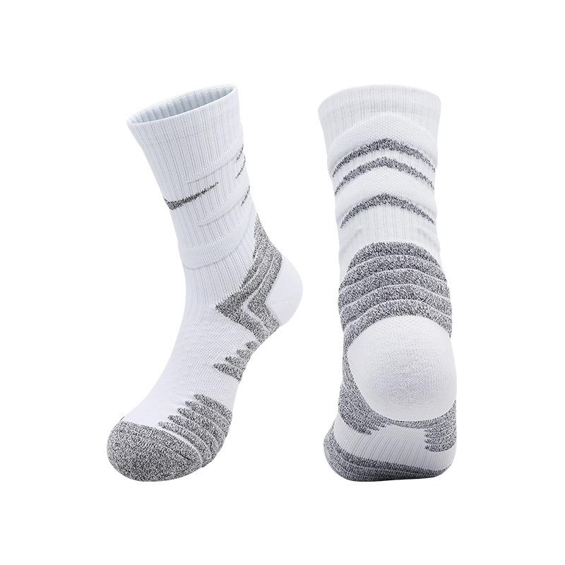 High-Top Basketball Socks Actual Combat Long-Tube Badminton Towel Socks Sweat-Absorbing Zhongbang Running Socks Medium-Tube Sports Socks