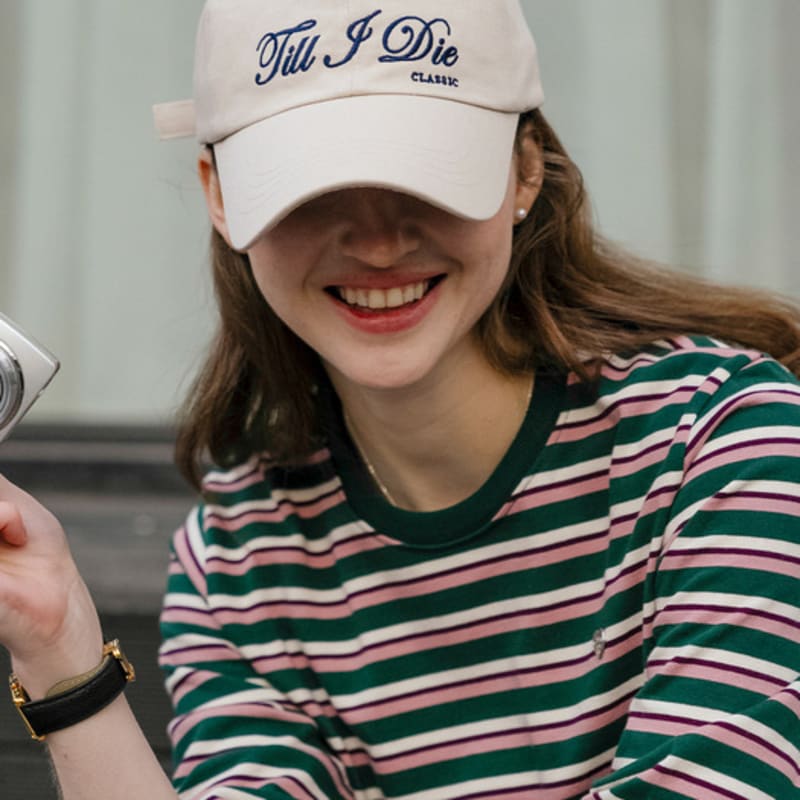 

TILLIDIE Casual simple logo cotton baseball cap_[3color] GREEN_FREE