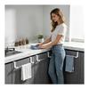 Over Cabinet Towel Holder - Sleek Adhesive Stainless Steel Organizer, Space Saving Hanging Rack | Multifunctional Kitchen Bathroom Storage Accessory