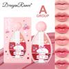Six-color Strawberry Mirror Jelly Lipstick Palette Juicy Pink Solid Lip Gloss Set Moisturizing Lip Oil Tint with Silicone Brush