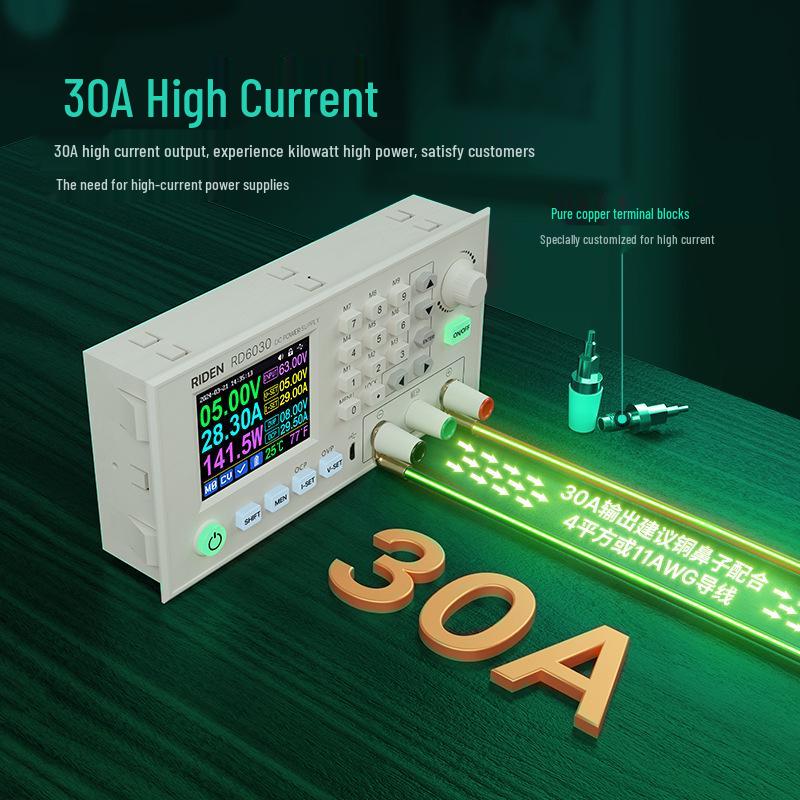 Ruiteng RD6030 Adjustable DC Power Supply, 5V/12V/36V/48V/60V Digital Display, 30A Battery Charger