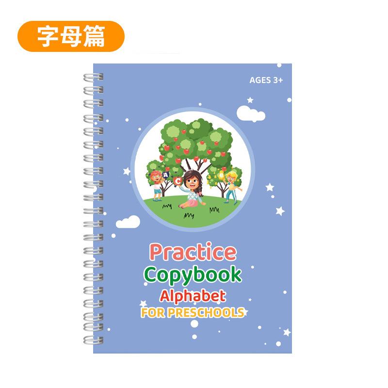 Reusable Groove Calligraphy Copybook Kids English Pen Control Training Practice Book 1pcs