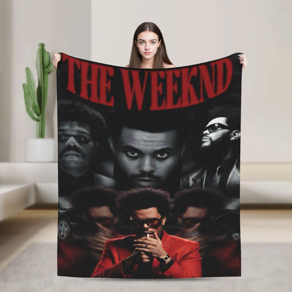 The Weeknds Rapper Singer Flannel Blanket New Album Hurry Up Tomorrow Warm Soft Throw Blanket for Bedspread Sofa Bed Cover