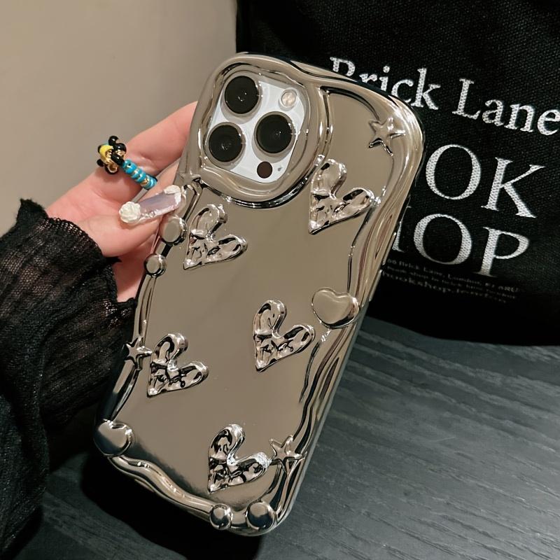 

Чехол для iPhone13 с зеркальной поверхностью, гальванизированный 3D Love Design, роскошный ультратонкий противоударный чехол для iPhone13 Pro Max/Pro/13, розовый, серебристый, золотой iPhone 15 Plus