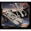 Metal Magnetic Phone Case With 360 Rotating Stand IPhone 16 Pro Max Desert Color Electroplated Finish Shockproof Design