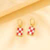 Colorful Geometric Plaid Earrings Fashionable And Trendy Design For Gifts Womens